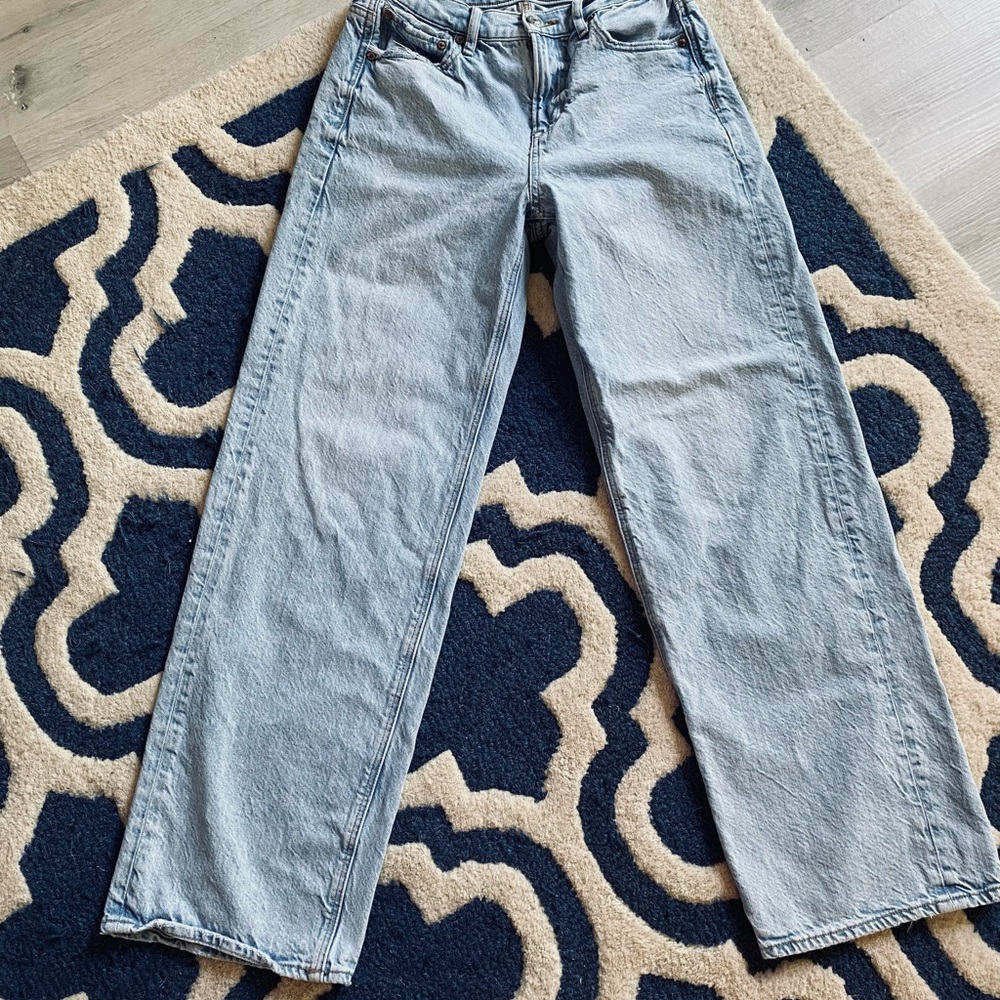 American Eagle Outfitters Light Blue 90s Wide Leg Jeans AE AEO Regular Length
